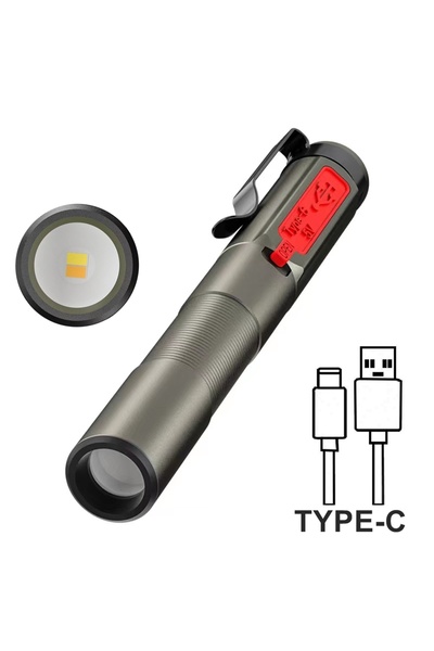 Choice Lithium Ion Battery GRAY Warm White 2-in-1 Mini Pen light White Warm L...