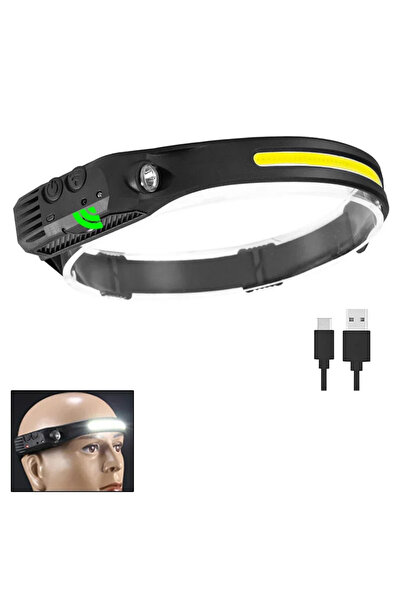 Choice 1-White COB LED Induction Headlamp USB Rechargeable Lamp with Built-in...
