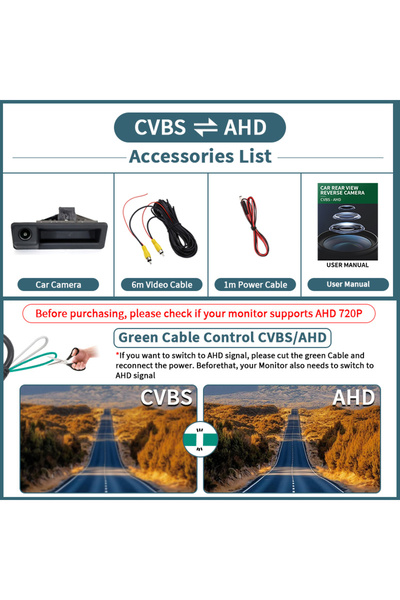 choice2 12 فولت CVBS-AHD AHD 1080P 170 °   كاميرا خلفية للرؤية الخلفية مدمجة ...