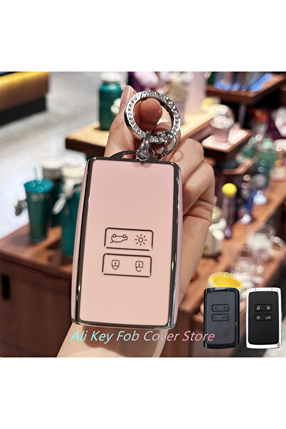 Choice10 غطاء مفتاح وردي اللون مع حلقة مفاتيح وسلسلة مفاتيح لرينو كوليوس وكاب...