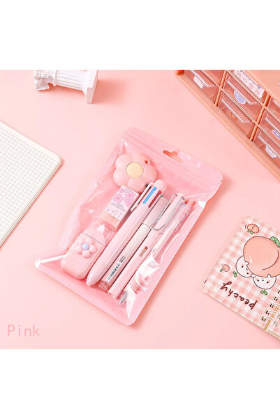 Choice1 Pink 7pcs 7Pcs Set Kawaii Student Stationery Sweet Cartoon Cat Paw Co...
