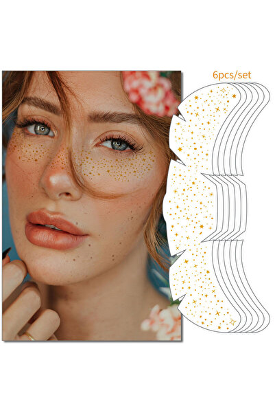 Choice As photos shows 01-6pcs 6 Pcs/set Freckle Stickers Golden Silver Glitt...
