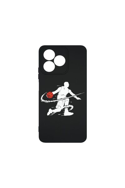 bestcase Премиум силиконов калъф, съвместим с Xiaomi Redmi 13, Баскетбол, Тън...