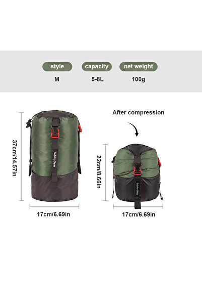 Choice3 Army Green 5-8L 1-25L Camping Sleeping Bag Compression Pack Storage B...