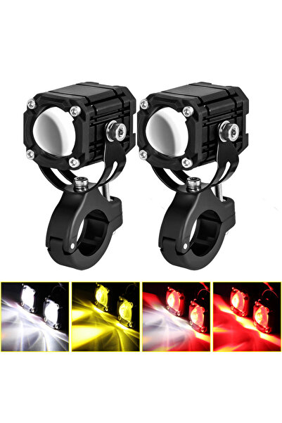 Choice1 1pair no switch Motorcycle LED Lights Universal Motos Dual Color Spot...