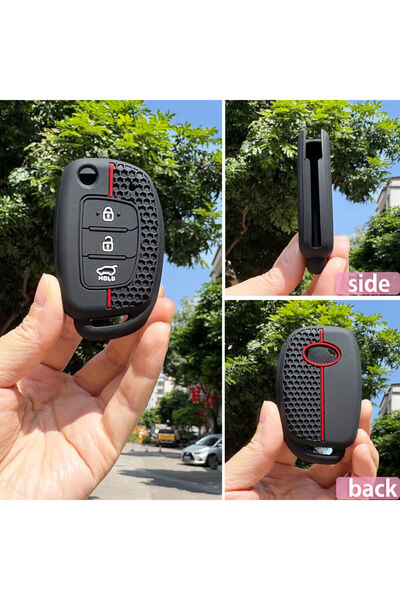 Choice حافظة مفاتيح سيليكون بثلاثة أزرار لهيونداي Ix35 IX45 IX25 I10 I20 I30 ...