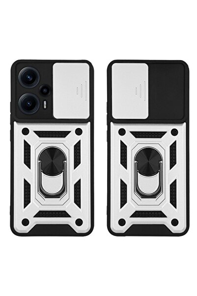 Sonique Θήκη Ring Armor CamPro για Xiaomi Poco F5 5G Ασημί