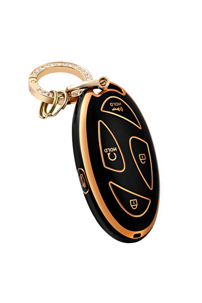 Choice1 BLACK GOLD SET Car Key Fob Cover with Keychain for Hyundai Tucson 202...