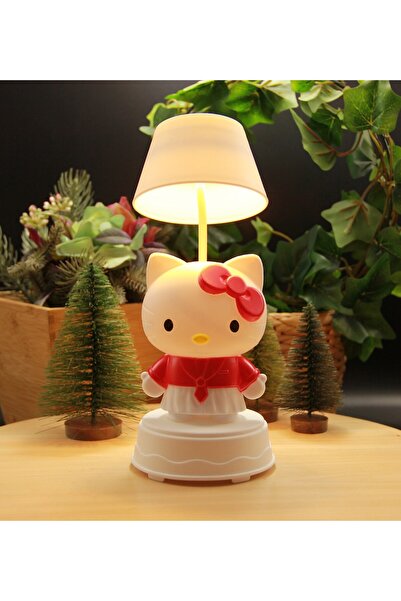 HEDİYEBİZİZ Hello Kitty Kalemtraşlı Gece Lambası Şarjlı - Kırmızı