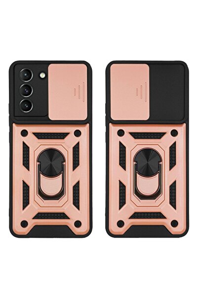 Sonique Θήκη Ring Armor CamPro για Samsung Galaxy S21 Ροζ Χρυσό