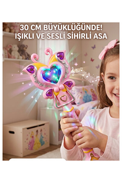 LRS STORE Sesli Işıklı Sihirli Prenses Elsa Asası 30 CM – Müzikli Işıklı Oyun...