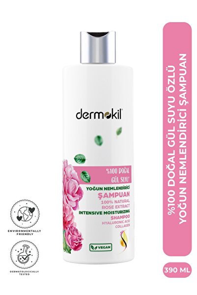 Dermokil %100 Doğal Gül Suyu Şampuan 390 ml