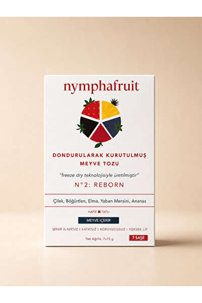 Nympha fruit No:2 Reborn Dondurularak Kurutulmuş Meyve Tozu 7x15g Şeker İlavesiz