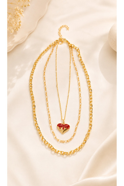 Archhazel Jewelery Love Heart Multiple Chain Necklace