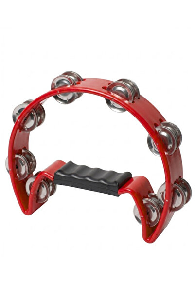 Temel Half Moon Tambourine with 16 Bells Red 21.5 cm By11-12