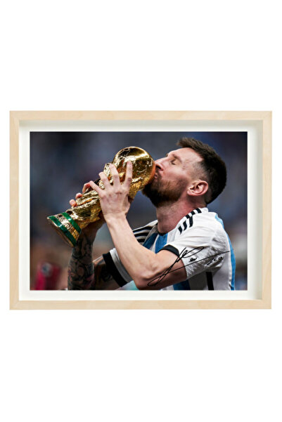Boomah Accessories Lionel Messi Argentina Champion Autographed Poster with Fr...