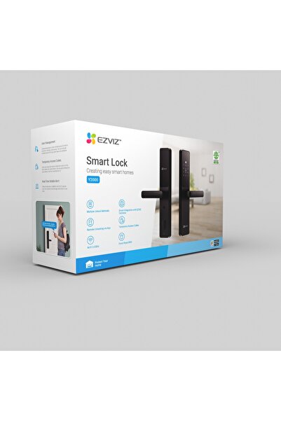 EZVIZ Y2000 Akıllı Kulplu Kapı Kilidi Parmak İzi Şifre Kart Bluetooth ve Mobi...