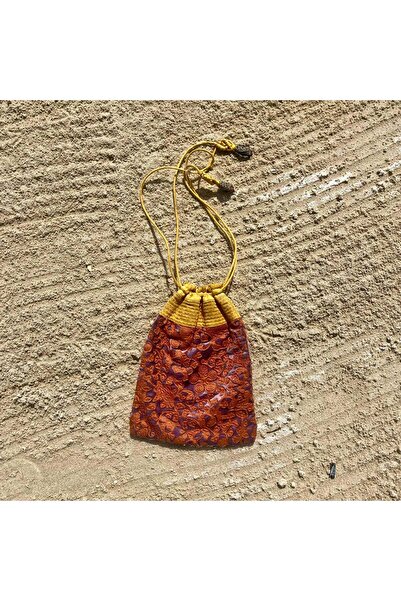 Tohfa Luxe Noura Sunset Pouch – Dual-Tone Silk Brocade Potli Clutch with Flor...