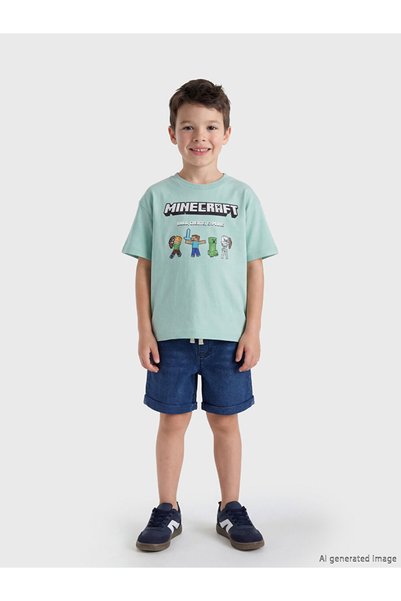 LC Waikiki Tricou de băieți cu imprimeu Minecraft