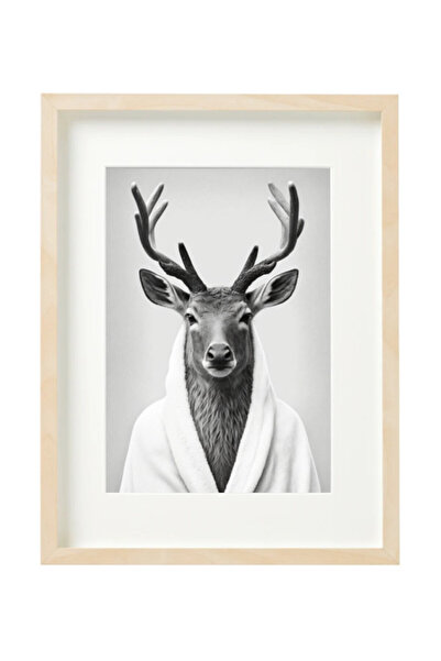 Boomah Accessories Deer in Bathrope , Bathroom Wall Art, Nursery Poster with ...