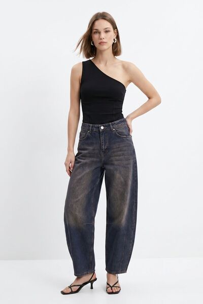 Rays Tint Brown Pleated Baggy Jean 3092
