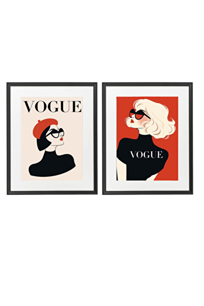 Boomah Accessories Set of 2, Vogue Fashion Girl Design Abstract Wall Art Post...