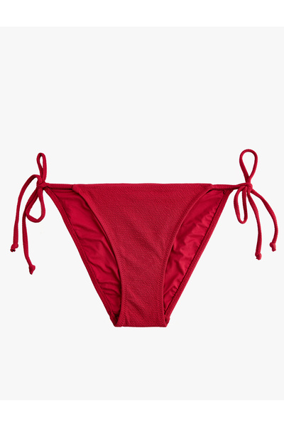 Koton Textured Bikini Bottom with Side Ties and Drawstring