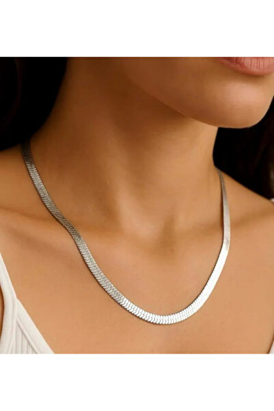 FM 💎   Premium Silver Color 60 cm Italian Model Stylish Women's 316L Steel N...