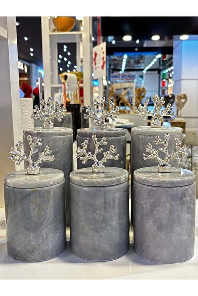 Home gri mermer 6lı baharatlık