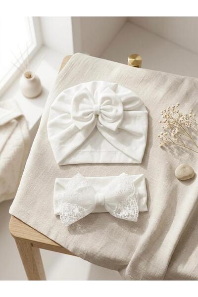 Bebila Baby Baby Girl Bandana and Bonnet Set of 2 Mevlütlük Photo Shoot Gift ...