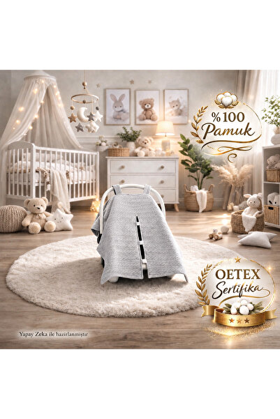 Babycitytr Örgü Pike Puset Örtüsü Bebek Arabası Örtüsü %100 Pamuk