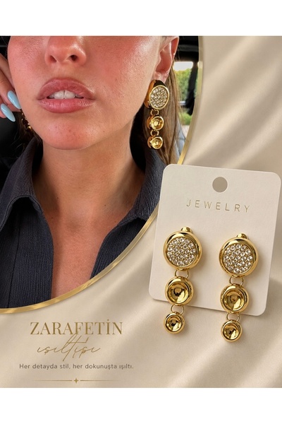 FloresDeCarnaval Lunéa Crystal Drop Küpe 💫– Premium Gold Edition