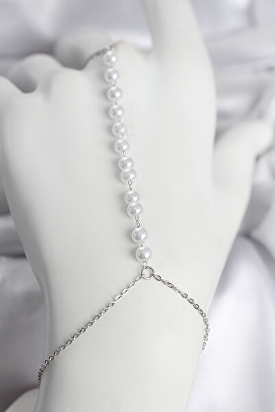 GeeS Global 316L Steel Silver Color Row of Pearls Model Women's Shahmeran 5886