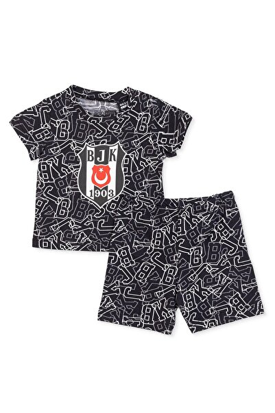 Beşiktaş Erkek Bebek Pijama Takımı Bisiklet Yaka Kısa Kol Reçme