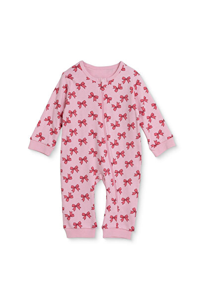 ebebek Hello Baby HelloBaby Kız Bebek Tulum Fiyonk Baskılı Fermuarlı Bisiklet...
