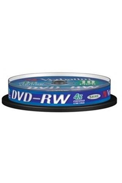 Verbatim Blank Dvd-Rw Sl 4x 4.7gb 10pk Spindle Matt Silver