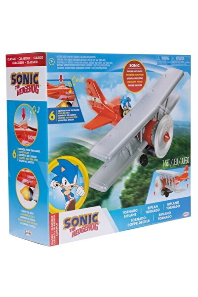 Jakks Set de joacă Sonic - Avion Tornado, cu figurină, 6 cm
