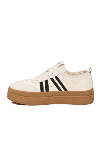 KRISTE BELL White Lace-Up Leather Women's Sports Shoes K262-1062 Z