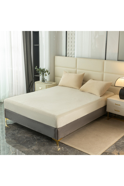 Bleco Cut Flower Milk Velvet Bedding Set, Luxury Jacquard Bed Linens