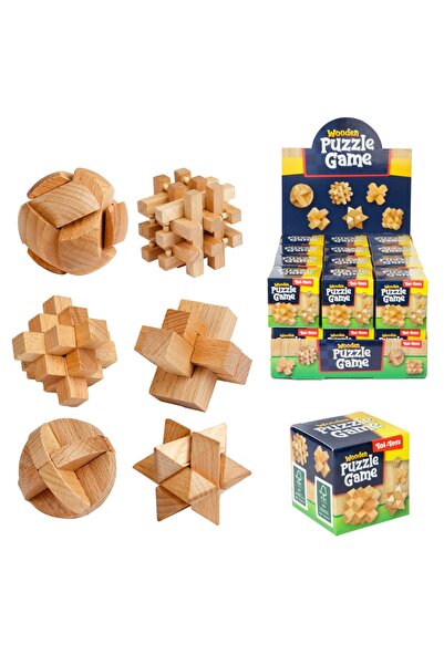 JPT FSC Wooden 3D Brain Teaser Puzzle, Assorted