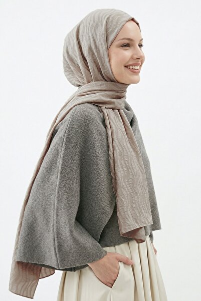 InStyle Wave Pattern Milk Coffee Jacquard Cotton Shawl