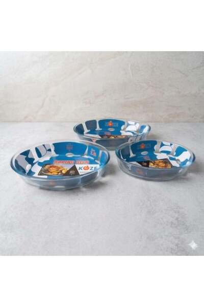 NON Oval Glass Tray Set 3 Pieces