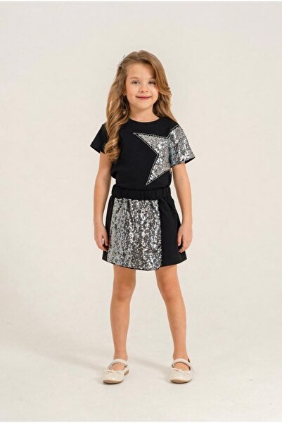 Nazhankids Star Sequin Shorts and Skirt Set