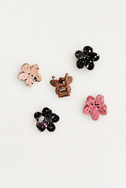 Tupek Store 5’li Çiçek Mini Mandal Toka Seti 2x2 cm