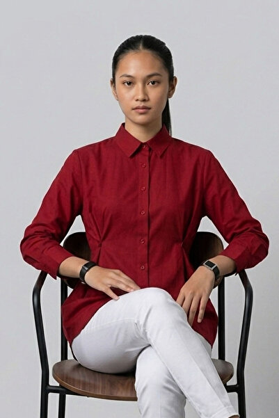 Şiir Tekstil Ewena Regular and Slim Fit Short Sleeve Side Buttoned Mid-Length...