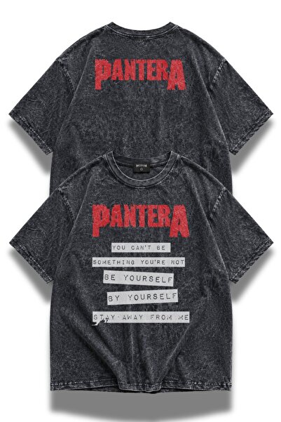 Fuddy Moda Unisex Oversize μπλουζάκι με στάμπα Pantera Walk Ense, που πλένετα...