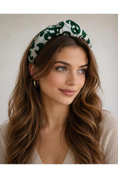 HALHALMILL Green Tile Patterned Knot Trend Crown