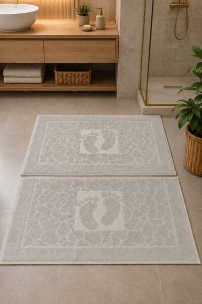 Mela Home 2-Piece Foot Towel-Foot Mat 50*70 cm 2 Pieces - Bathroom - Guest - ...