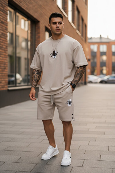 dehaine Summer set for men, t-shirt + shorts, men's Premium tracksuit, 036