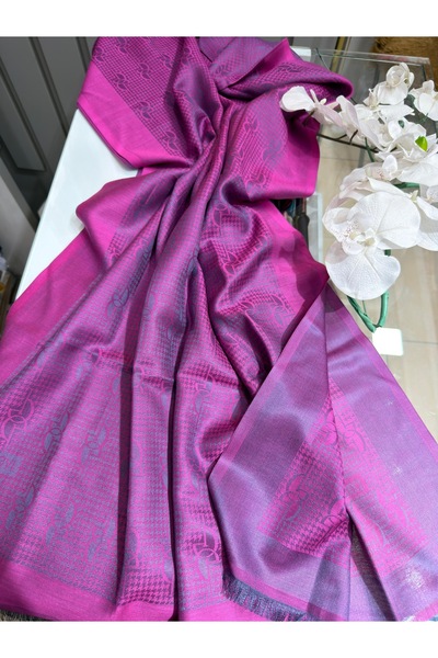 ipekevi MONOGRAM COTTON SILK SHAWL